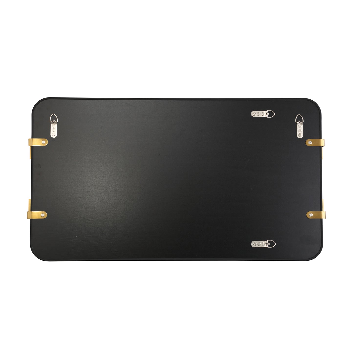 MacLuu Frameless Rectangular Gold Brushed Metal Wall Mirror