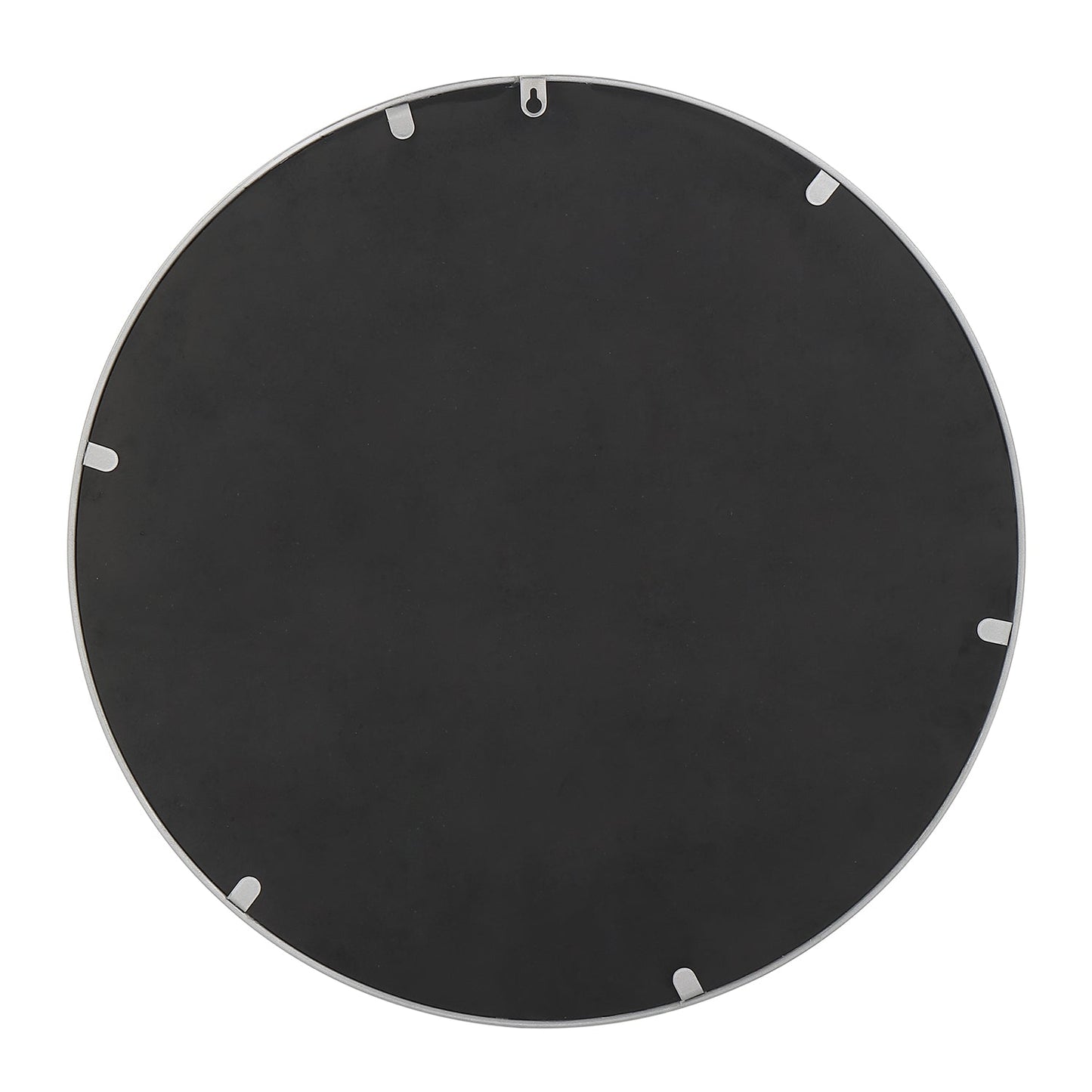 MacLuu Silver Modern Geometric Round Metal Wall Mirror