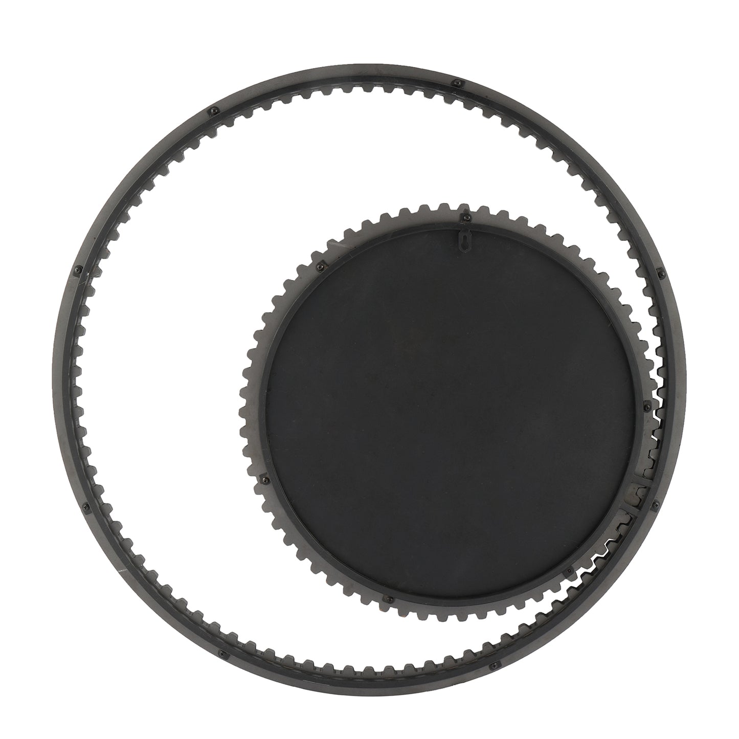 MacLuu Multi Gear Edge Wood Frame Round Wall Mirror