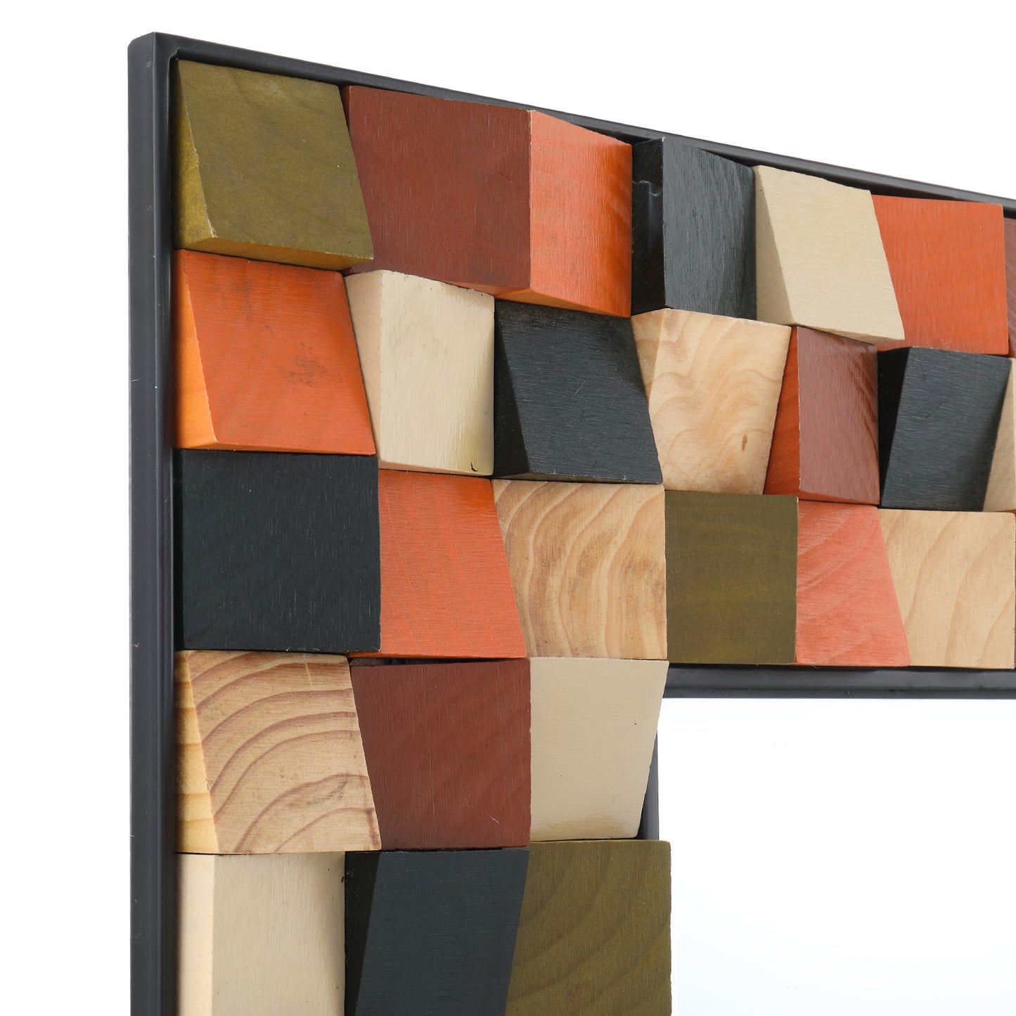 MacLuu Square Wood Decorative Wall Mirror