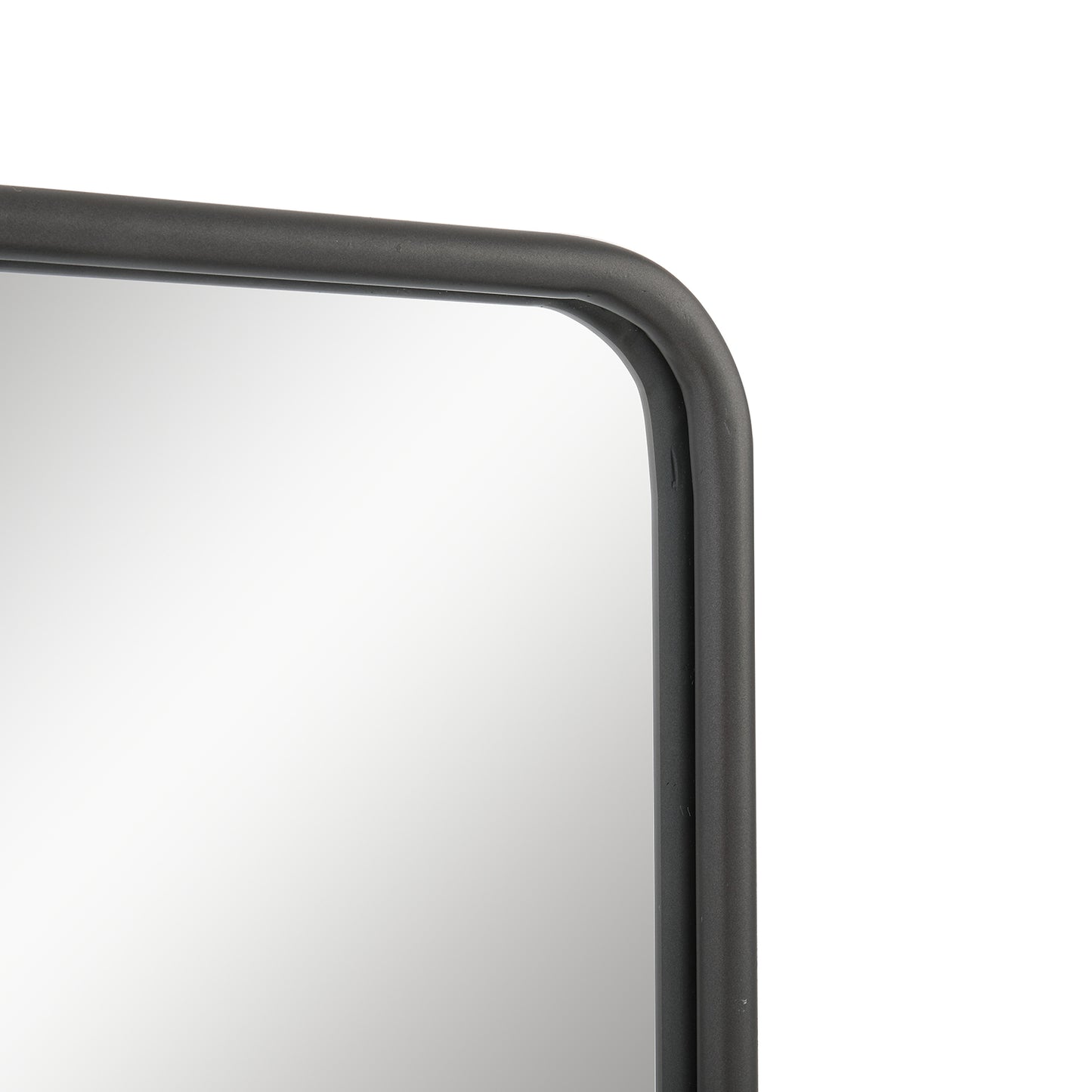 MacLuu Rectangle Industrial Black Metal Pipe Hanging Wall Mirror with Shelf