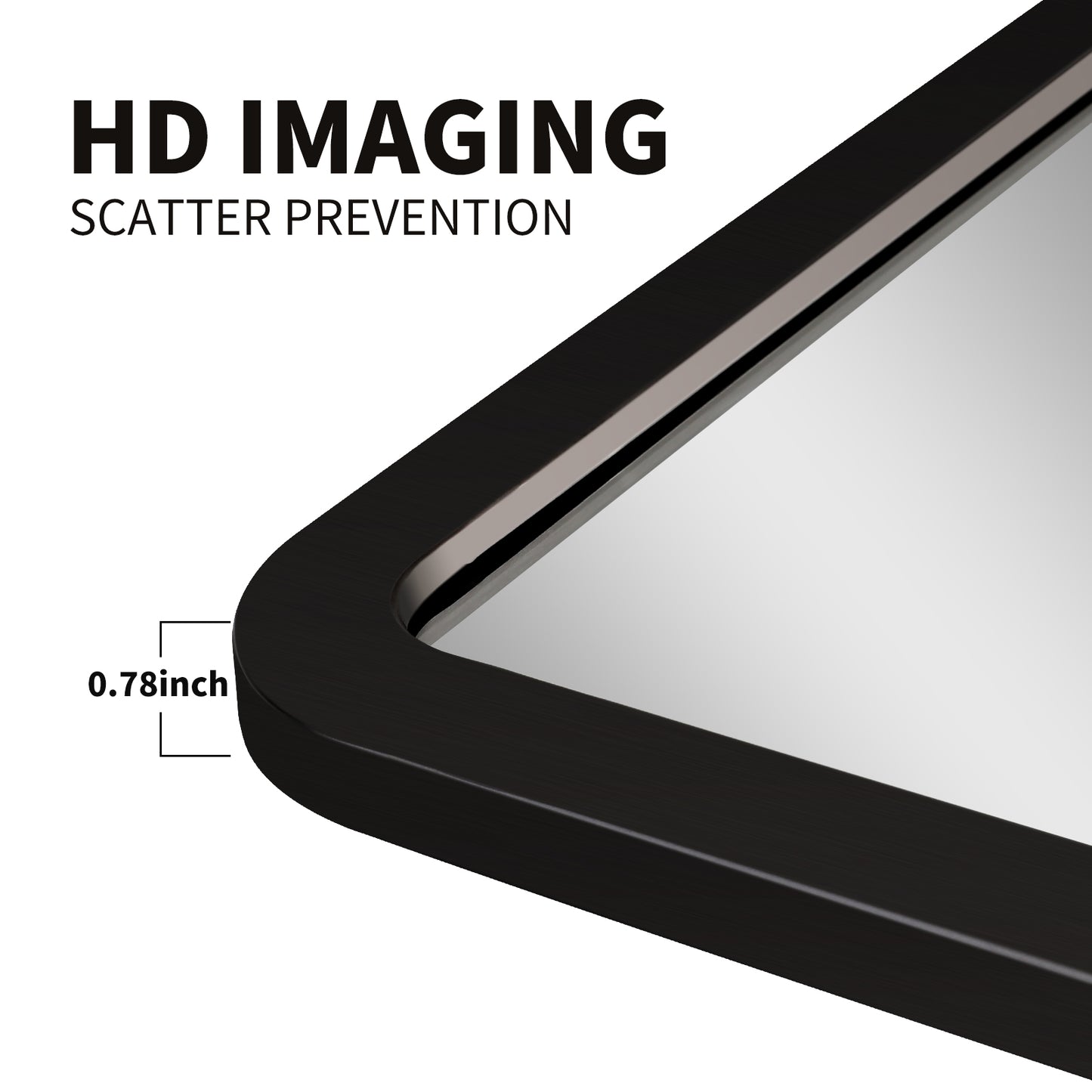 MacLuu Rectangle Curved Edge Metal Vanity Mirror