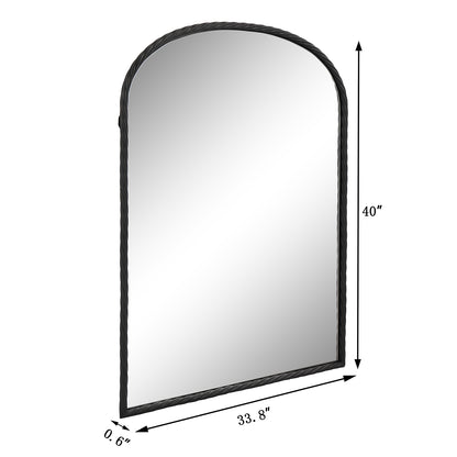 MacLuu Arch Metal Wall Mirror with Rounded Edge