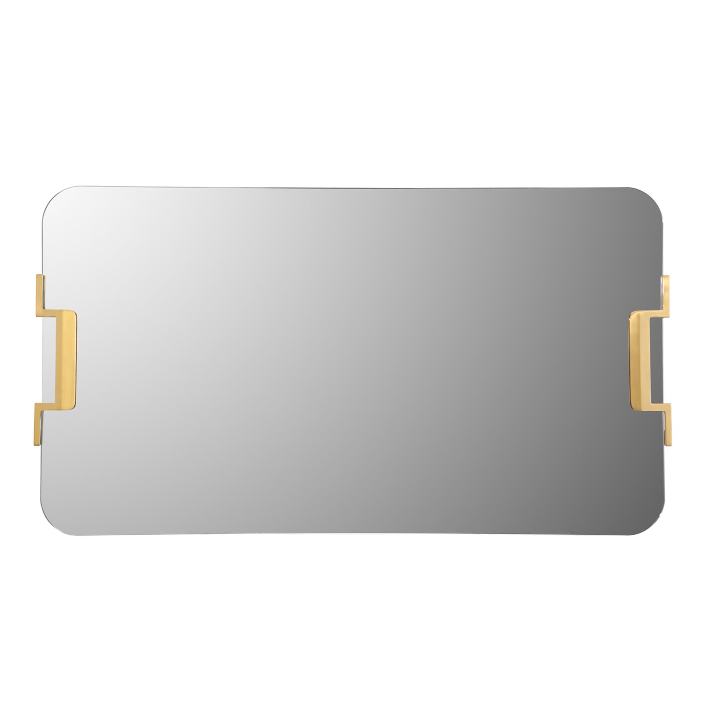 MacLuu Frameless Rectangular Gold Brushed Metal Wall Mirror