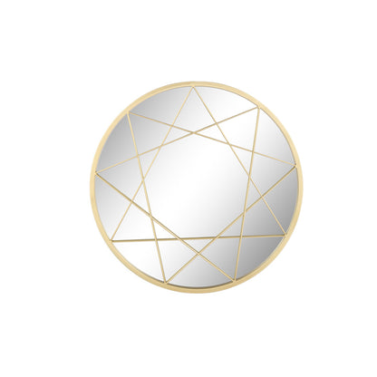 MacLuu Gold Modern Geometric Round Metal Wall Mirror