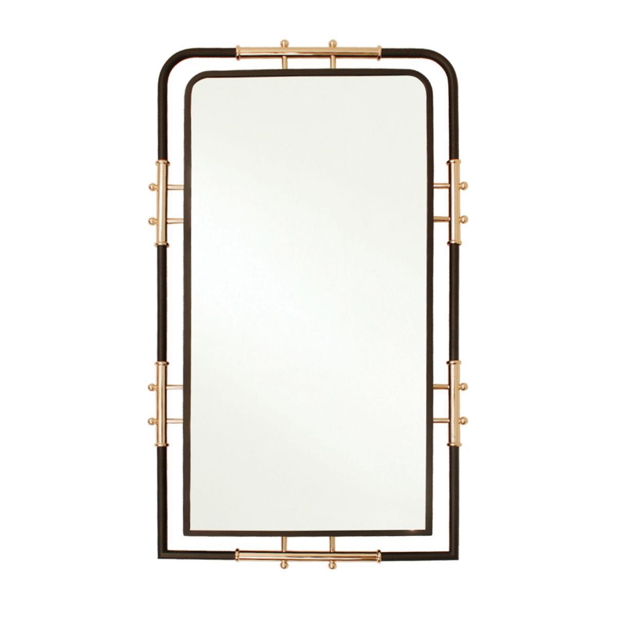 MacLuu Black and Gold Rectangle Wall Mirror