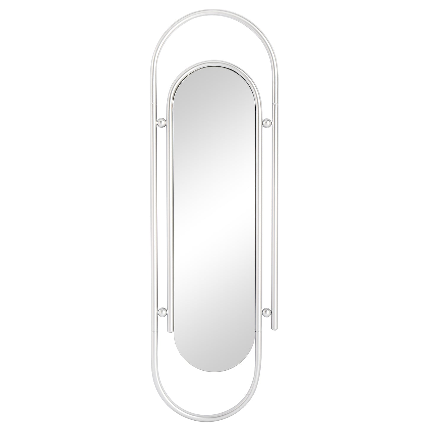 MacLuu Long Wall Mirror Silver Clip Shaped