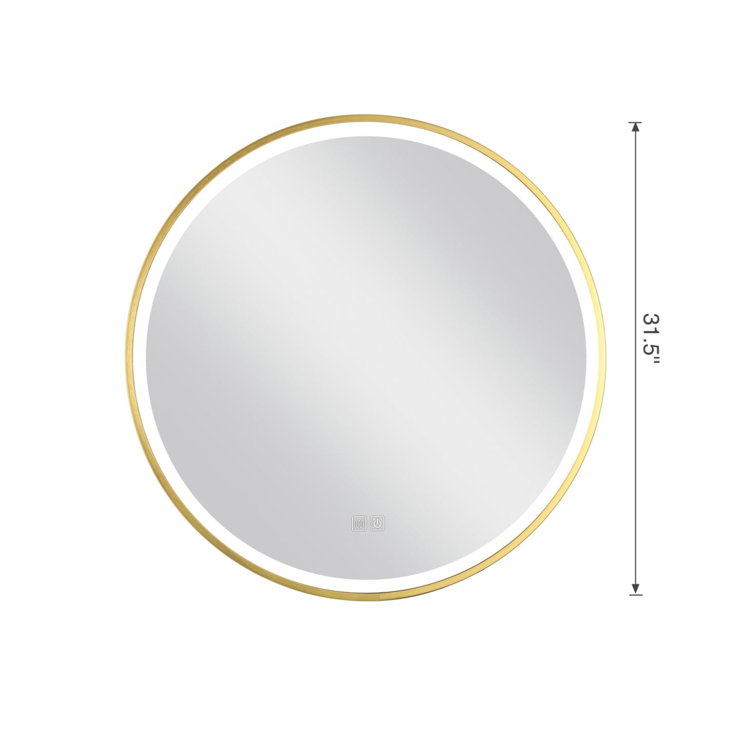 MacLuu Round Gold Metal LED Wall Mirror
