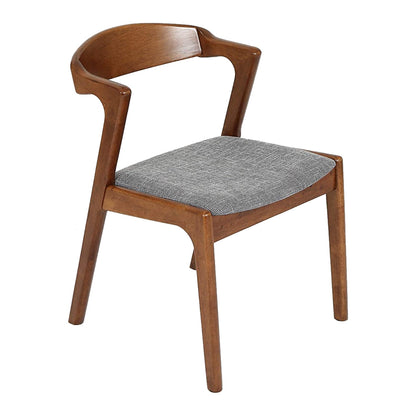 MacLuu Scandinavian Solid Wood Linen Side Chair (Set of 2)