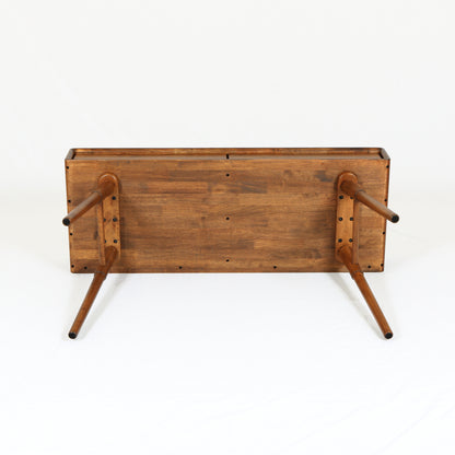 MacLuu Mid Century Solid Wood Writing Desk with Drawers