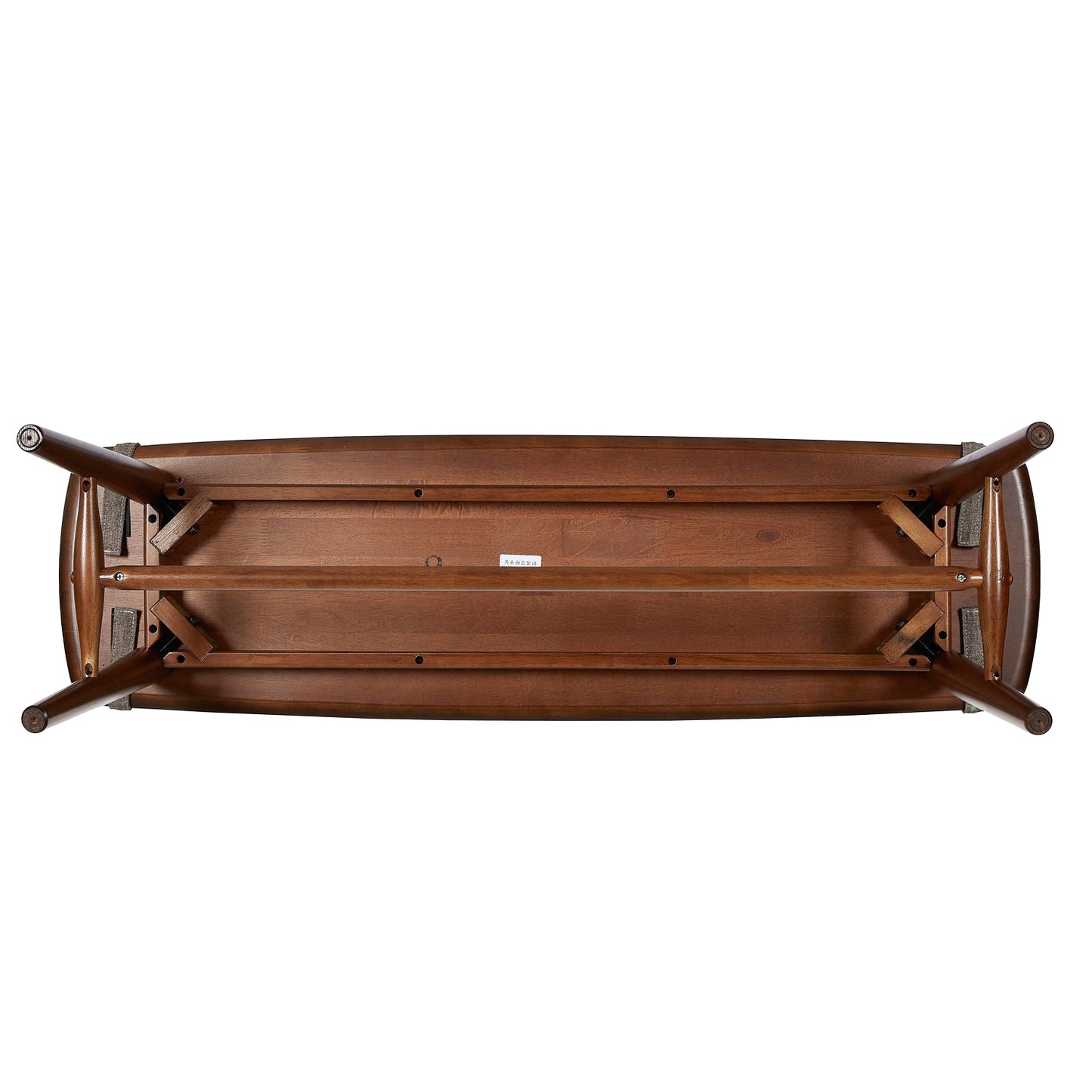MacLuu Mid Century Modern Solid Wood Bench with Cushion 