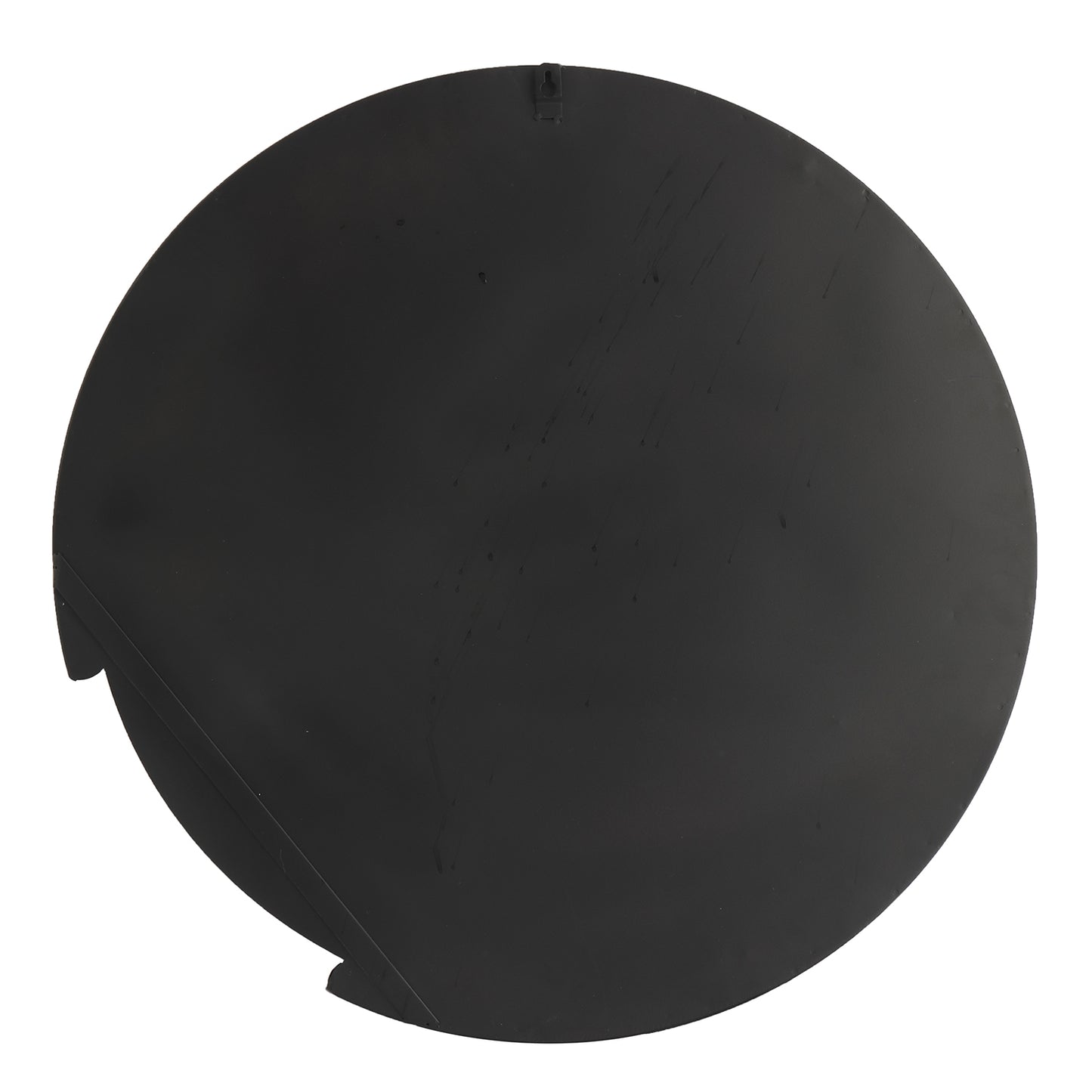 MacLuu Antique Black Round Industrial Wall Mirror with Scalloped Edge
