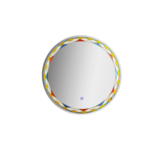 MacLuu Faience Round LED Vanity Mirror