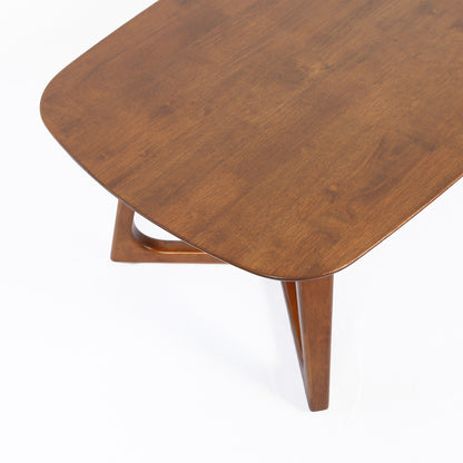 MacLuu Scandinavian Rectangle Solid Wood Coffee Table